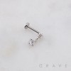 CZ STAR DROP ROUND DANGLE CZ THREADLESS (PUSH IN) 316L SURGICAL STEEL LABRET SET